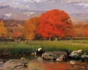 乔治 英尼斯 : Morning Catskill Valley aka The Red Oaks